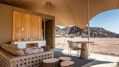 Hoanib Skeleton Coast Camp - Namibie - Buiten Lounge