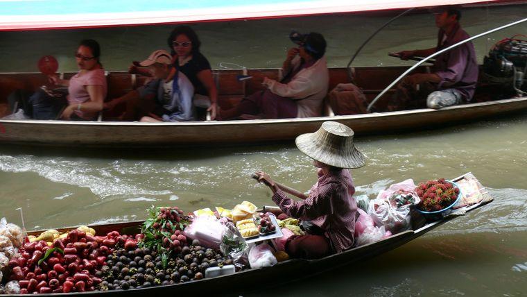 Drijvende markt - Thailand